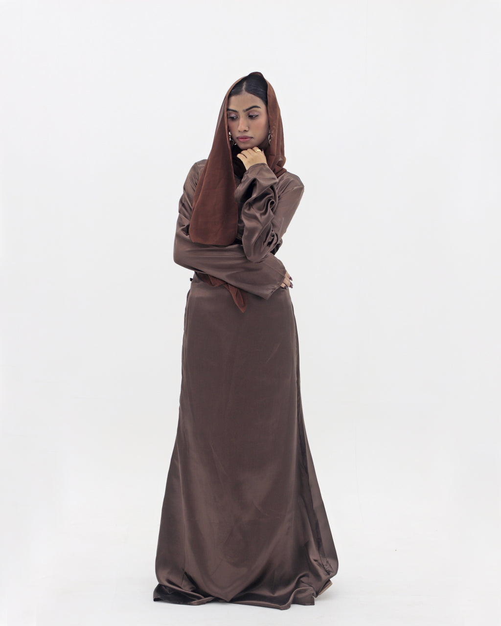 Espresso Silk Satin Dress