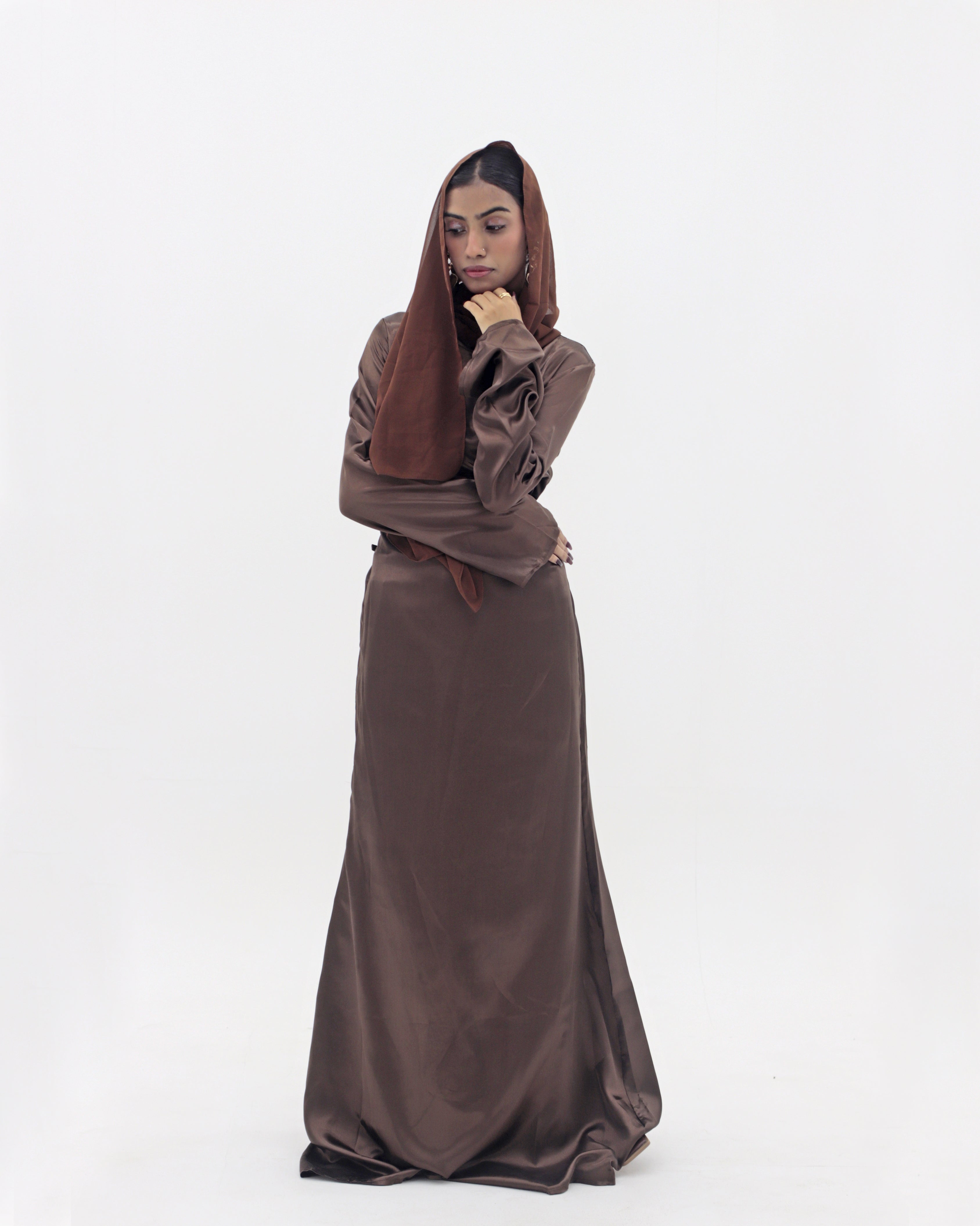 Espresso Silk Satin Dress