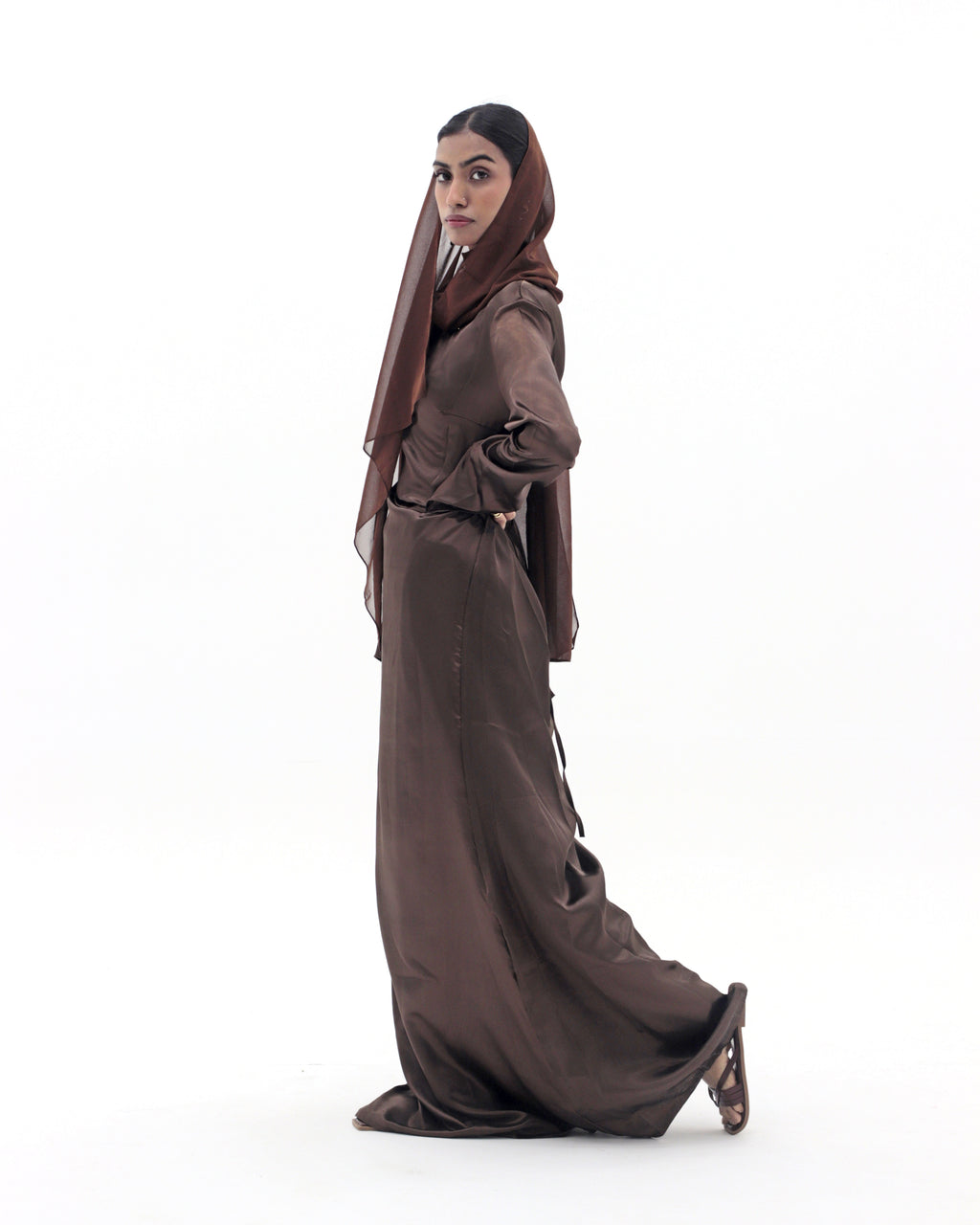 Espresso Silk Satin Dress