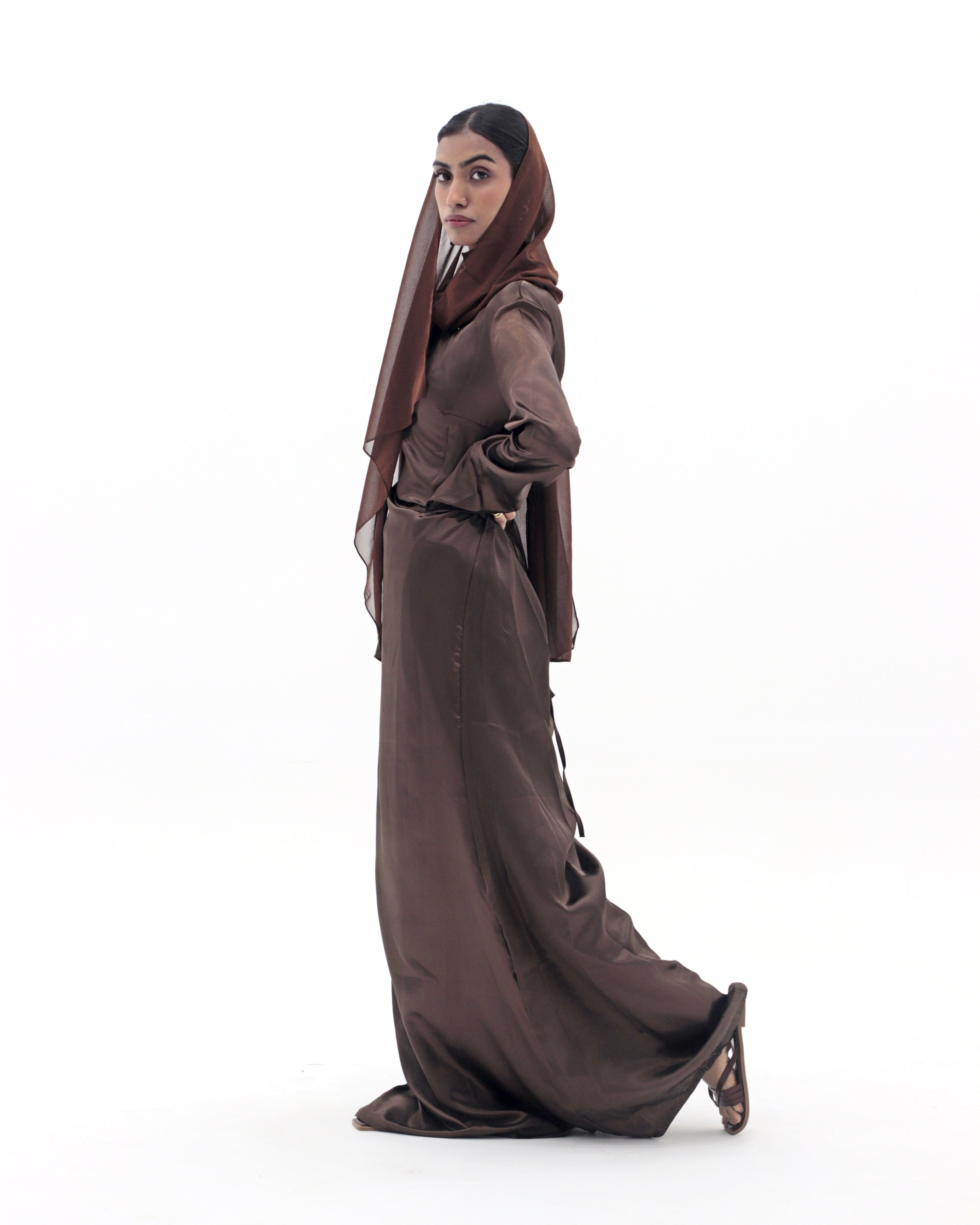 Espresso Silk Satin Dress