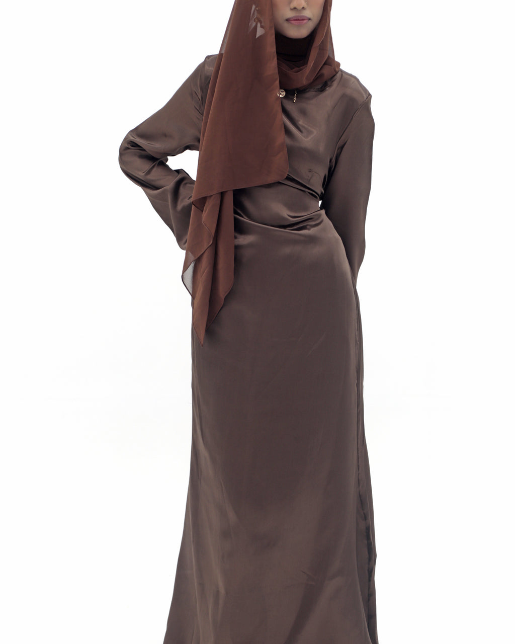 Espresso Silk Satin Dress