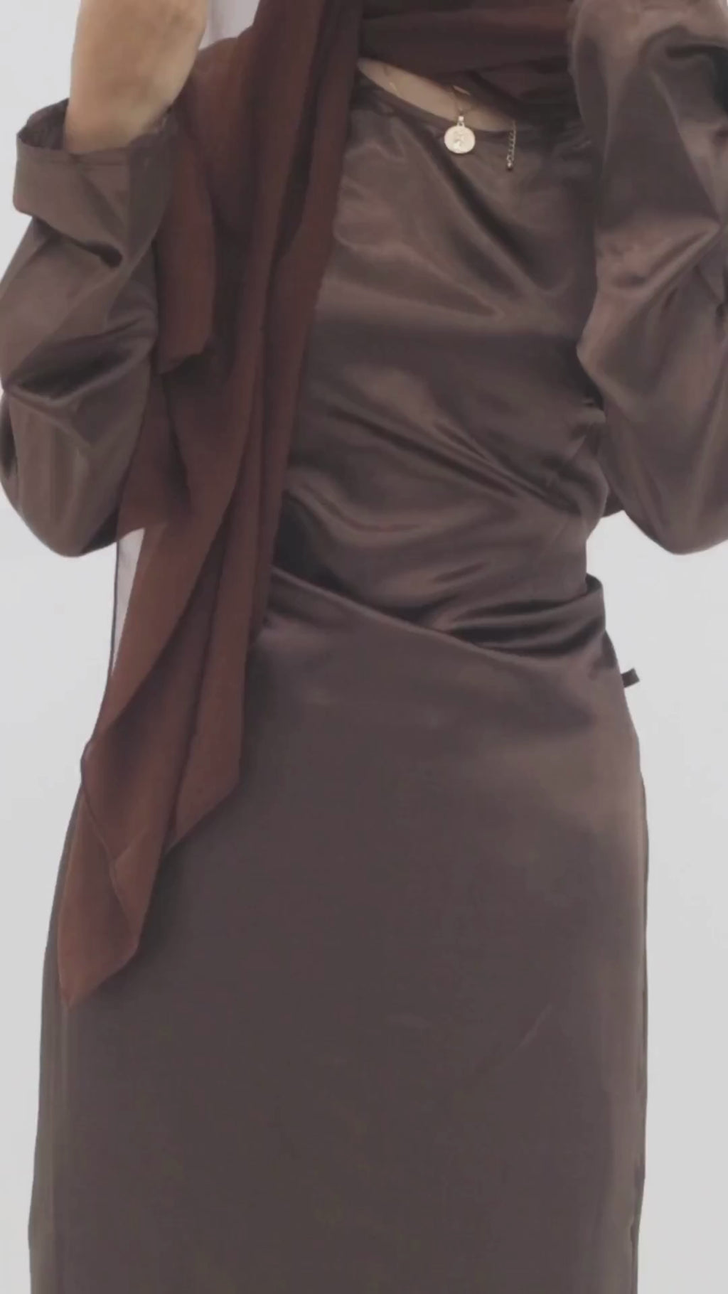 Espresso Silk Satin Dress